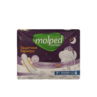 Женские прокладки с барьерами Molped Super Ночные 7шт.