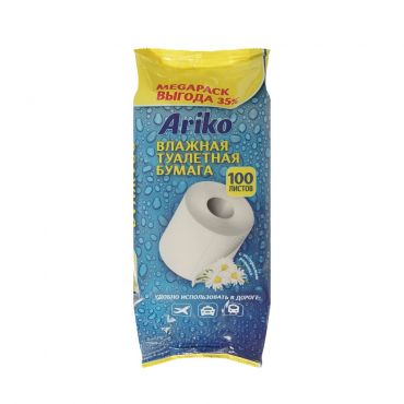 Влажная туалетная бумага Ariko с ароматом ромашки 100шт.