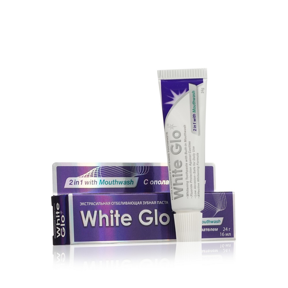 Отбеливающая зубная паста White Glo 2 в 1 с ополаскивателем 24г. Фото 1.