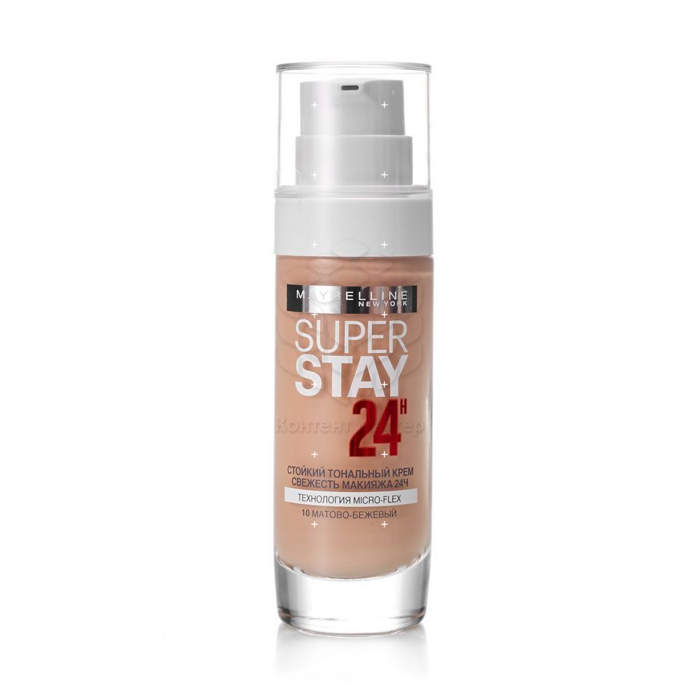 Тональный крем Maybelline New York SuperStay 24 суперстойкий для лица 10 Матово-бежевый 30 мл. Фото 1.