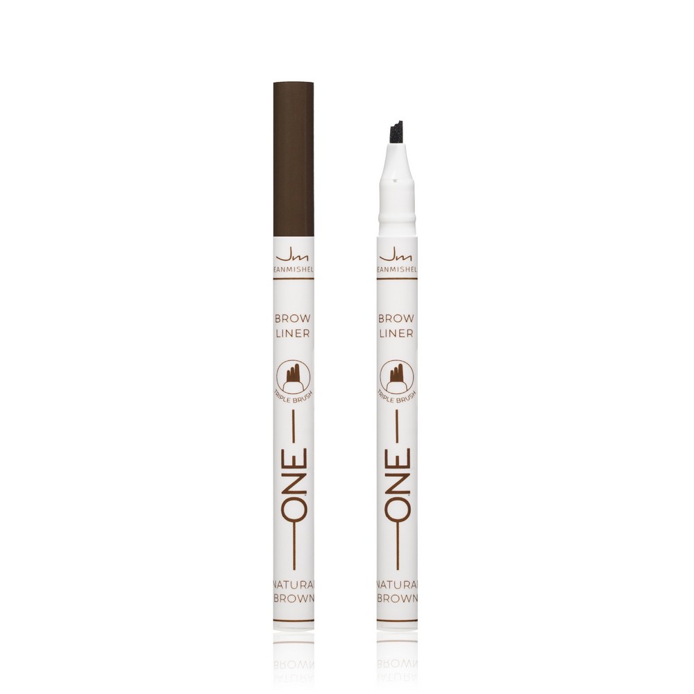 Фломастер для бровей Jeanmishel Brow Liner Triple Brush " One " , 02 , 0,7мл. Фото 1.