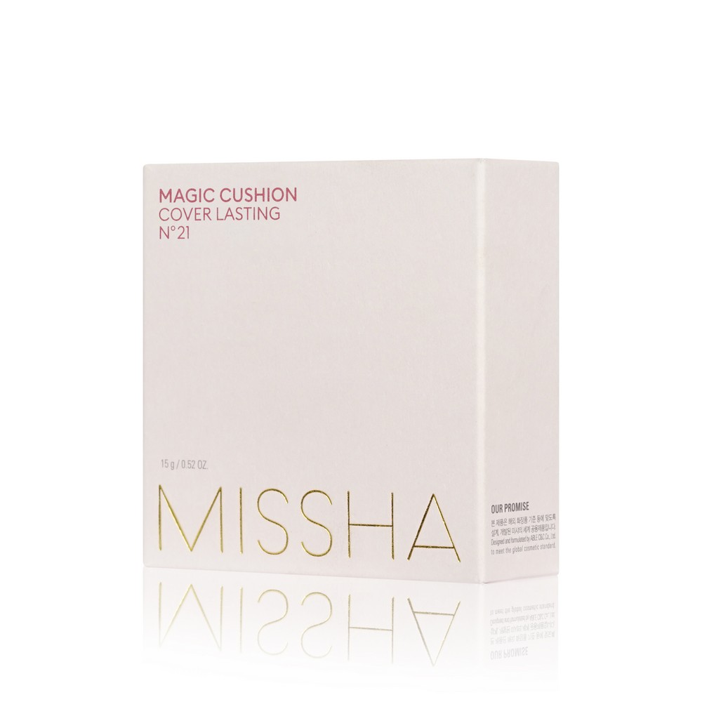 Тональный Кушон для лица Missha Magic Cushion Cover Lasting с устойчивым покрытием 21 15г. Фото 3.