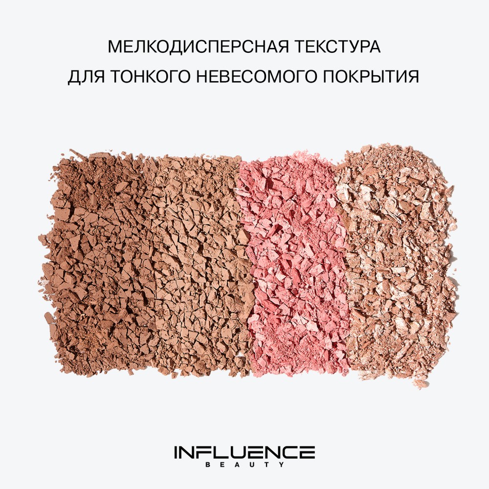 Палетка для контурирования лица Influence Beauty Golden Decagon , 10г. Фото 8.