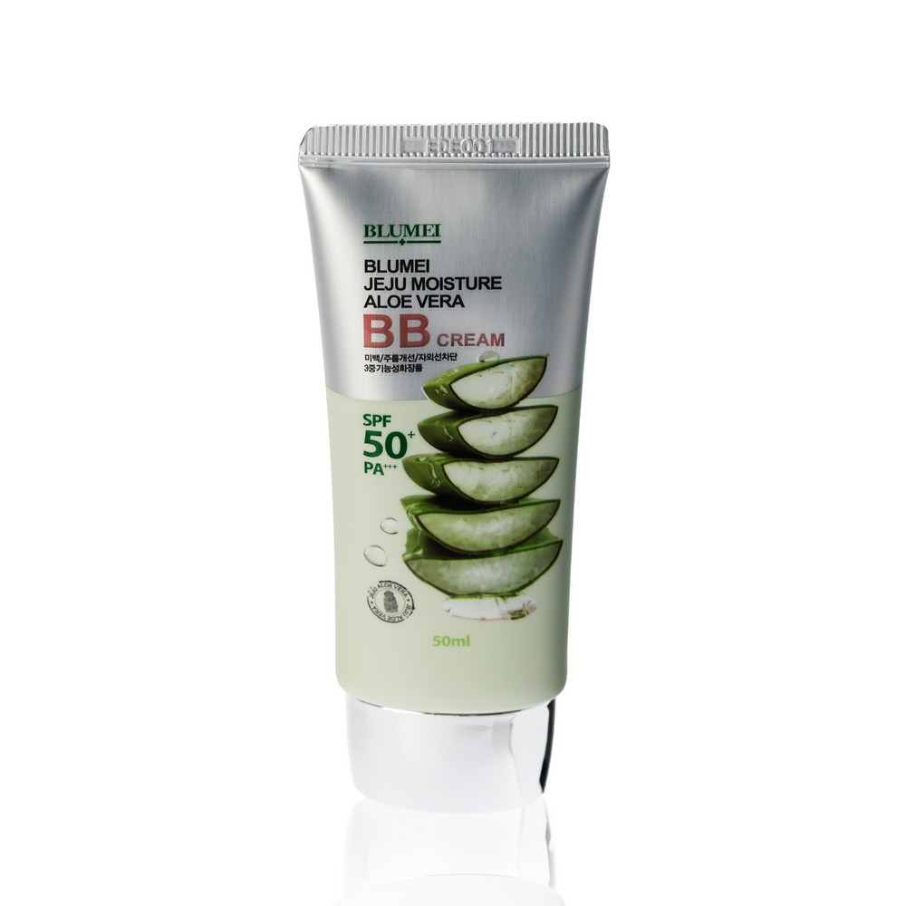 BB крем для лица Blumei увлажняющий с алоэ вера SPF 50 50мл. Фото 3.