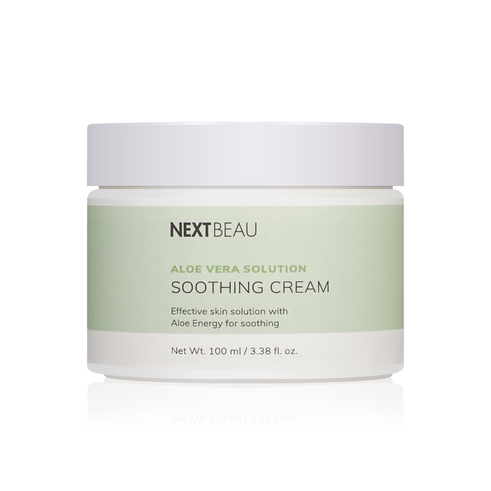 Смягчающий крем для лица Nextbeau Aloe Vera Solution " Soothing Cream " с экстрактом алоэ 100мл. Фото 2.