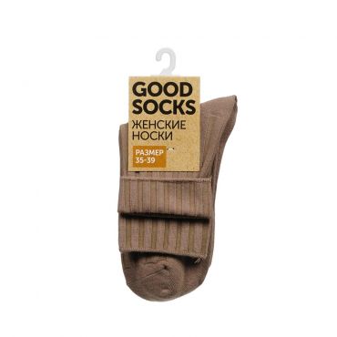 Женские однотонные носки Good Socks Лапша без резинки Коричневый р.35-39.