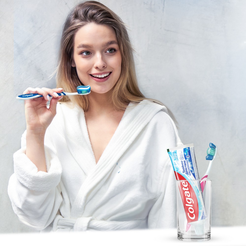 Зубная паста Colgate Тройное действие " экстра отбеливание " 100мл. Фото 10.