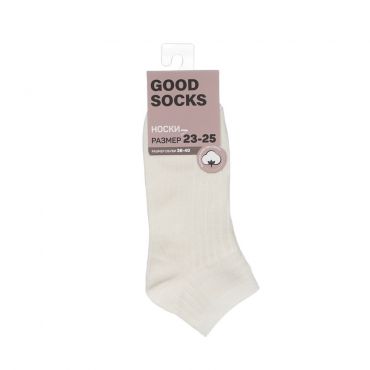 Женские однотонные укороченные носки Good Socks Лапша белые р.23-25.