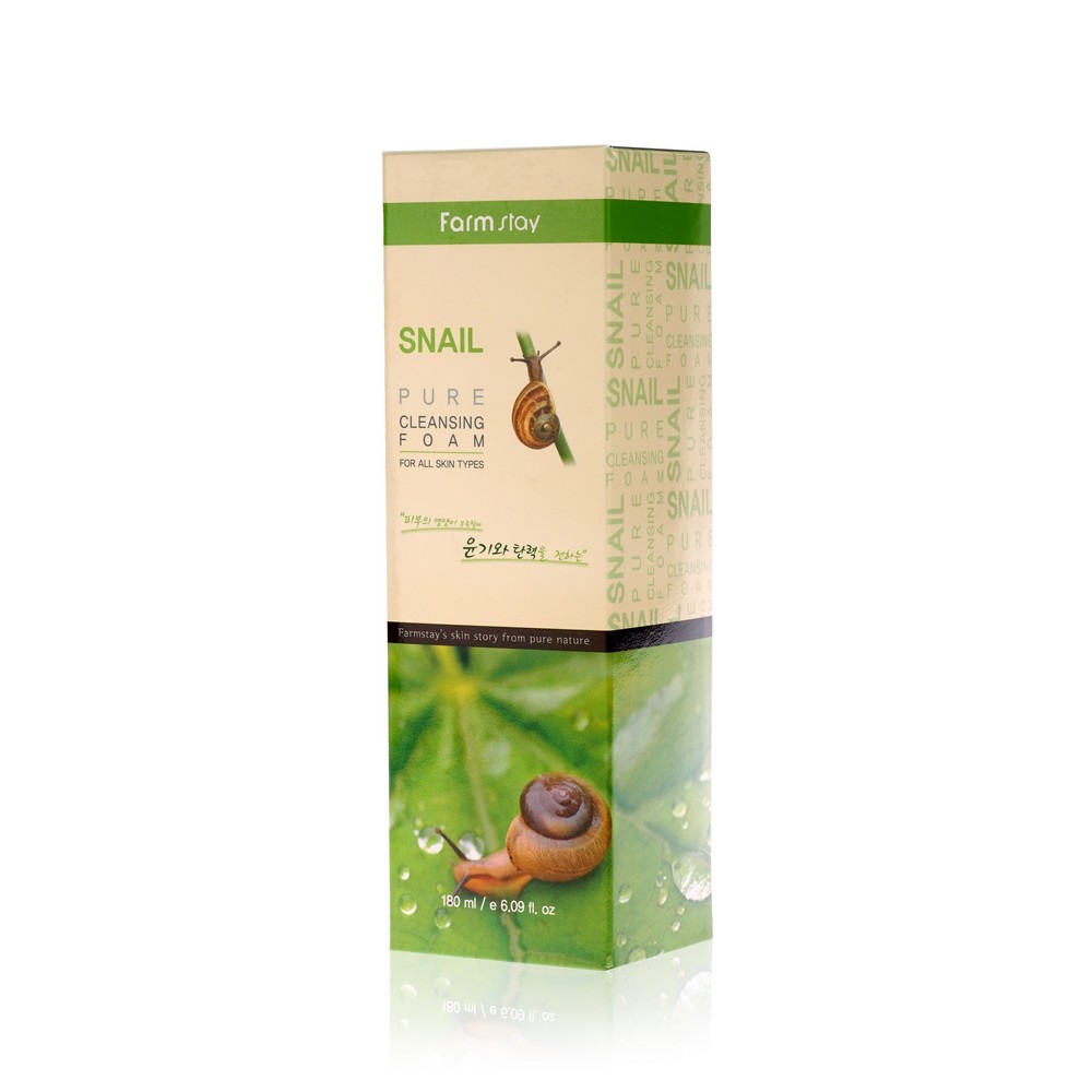 Пенка FarmStay для умывания " Snail Pure Cleansing Foam " очищающая , с экстрактом улитки 180мл. Фото 3.
