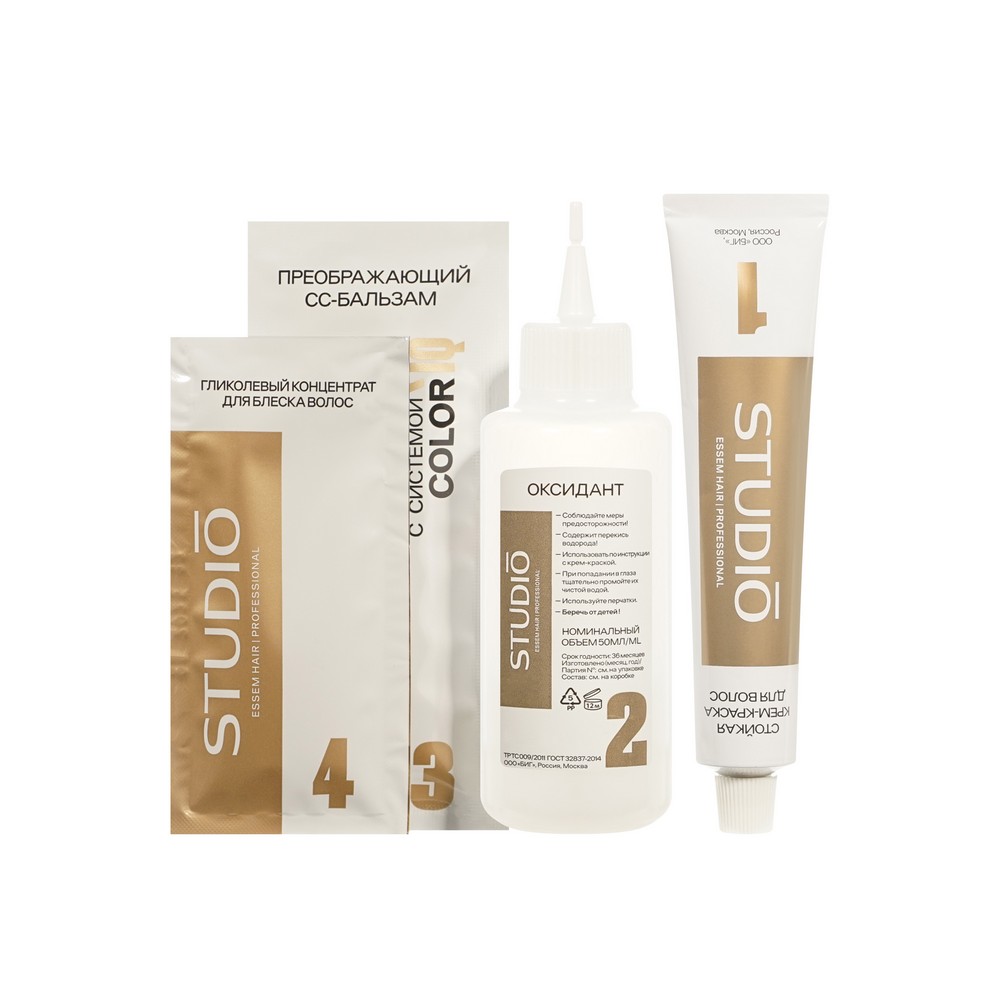 Стойкая крем - краска для волос STUDIO 3D Holography 7.11 Холодный пепельно-русый. Фото 5.