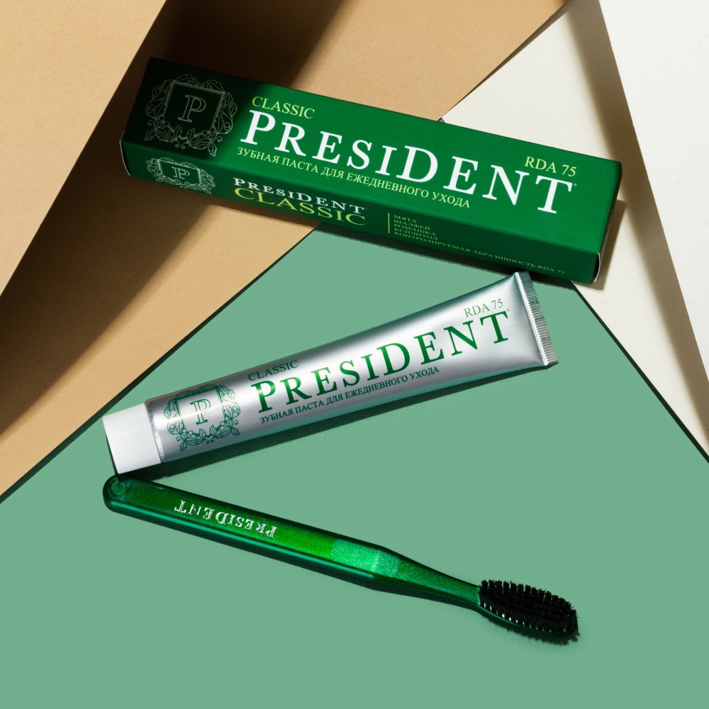 Зубная щетка PresiDENT Classic 7 мил средняя. Фото 21.