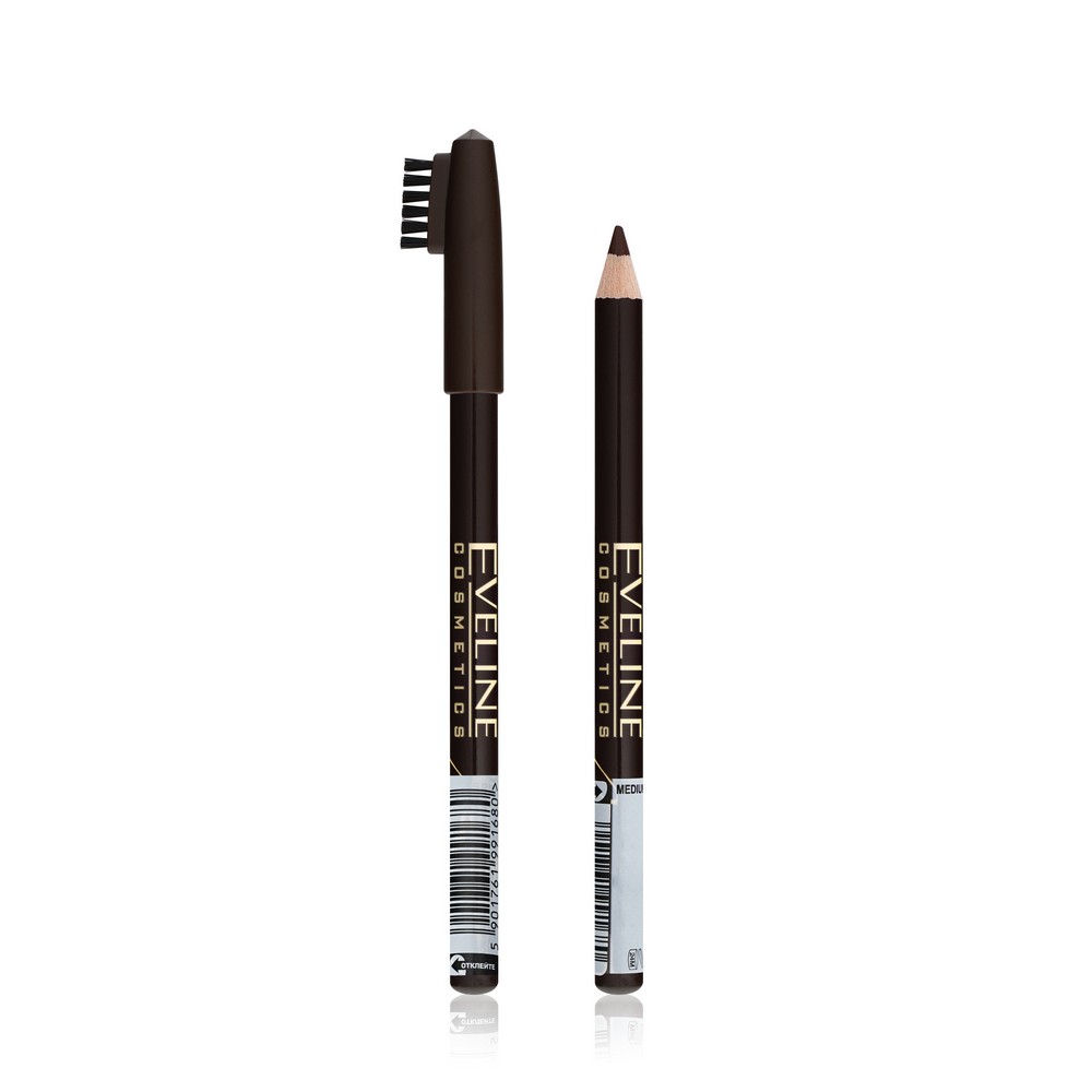 Карандаш для бровей Eveline Eyebrow Pencil Medium brown. Фото 1.