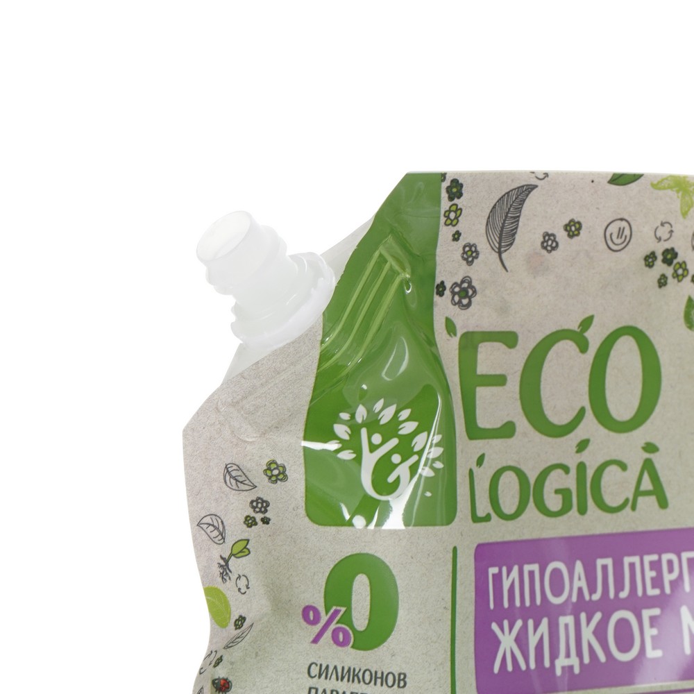 Гипоаллергенное жидкое мыло Ecologica с маслом авокадо и экстрактом лемонграсса дой-пак 900мл. Фото 3.