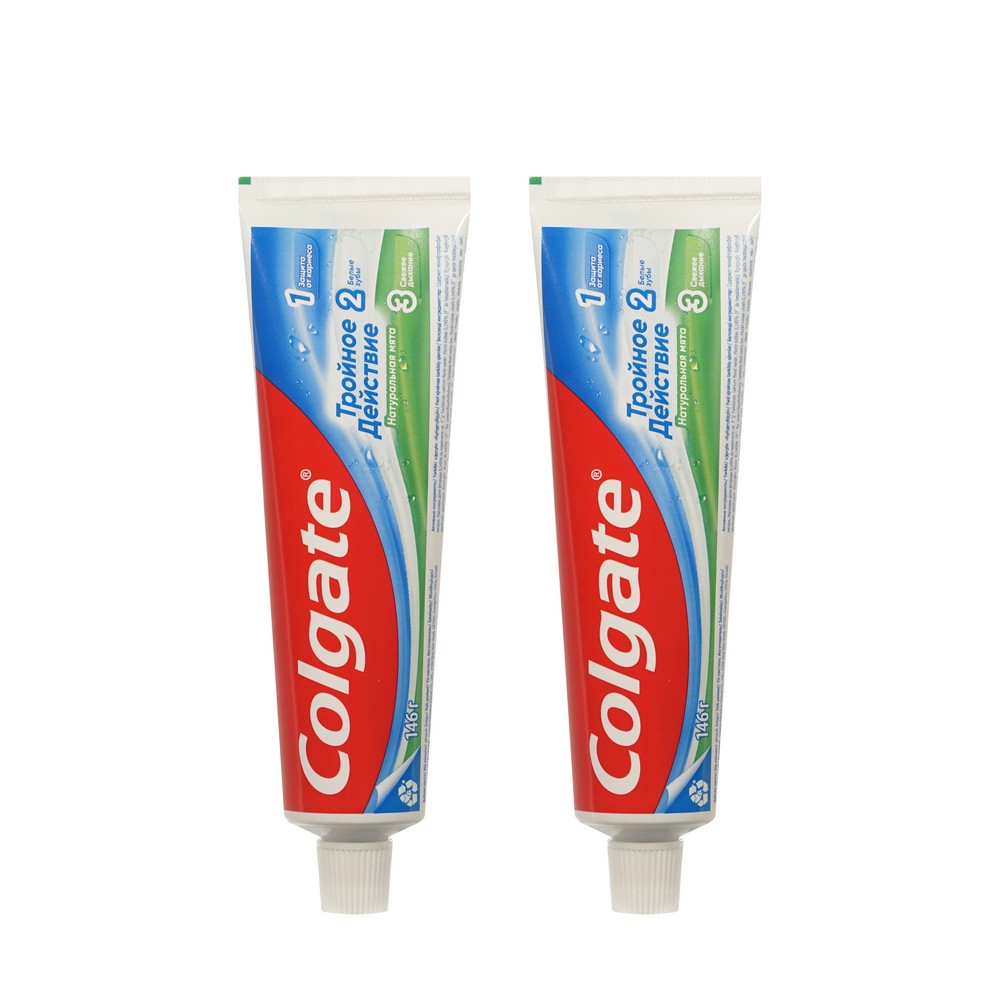 Зубная паста Colgate Тройное действие ( 100мл + 100мл ) 200мл. Фото 5.