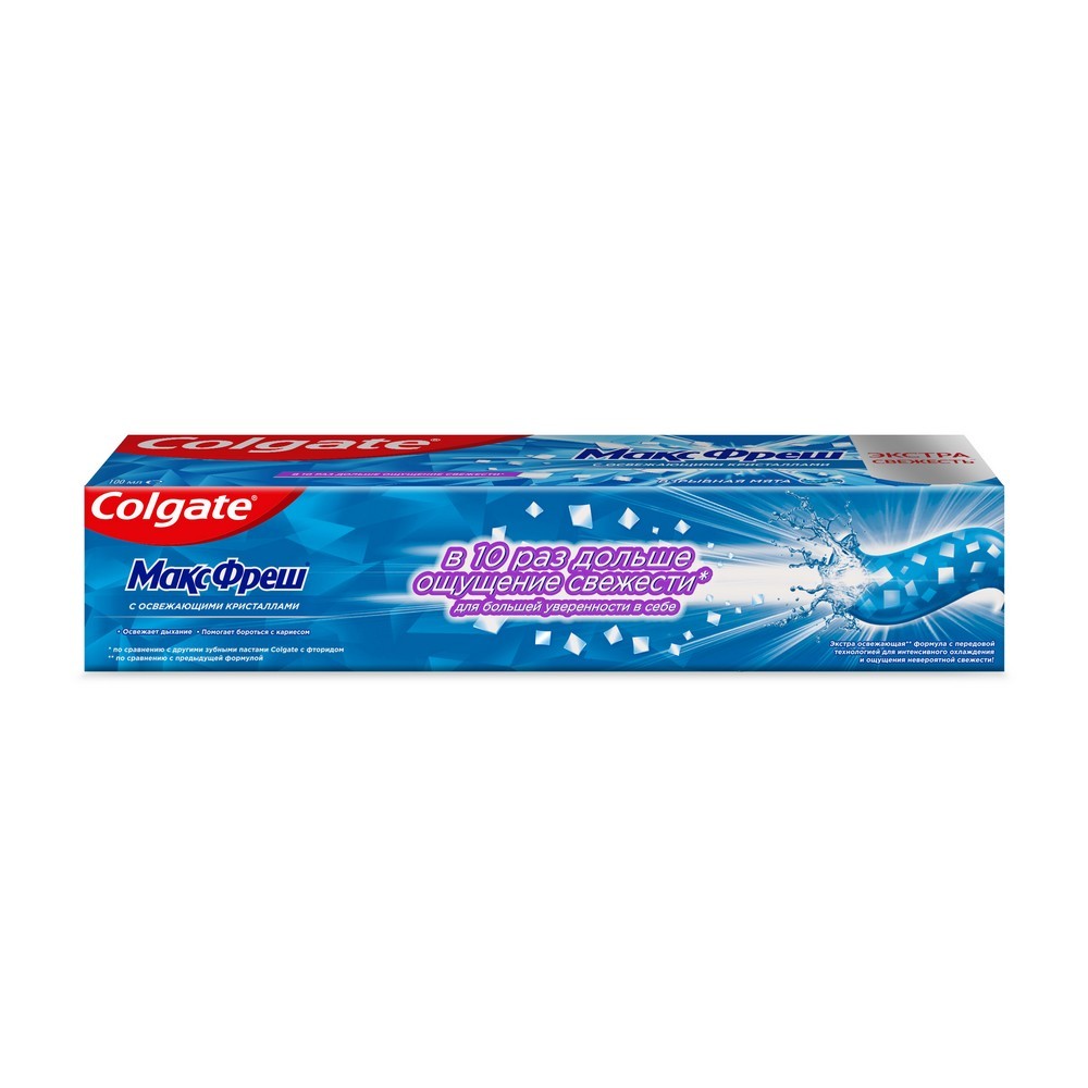 Зубная паста Colgate Макс Фреш " взрывная мята " с освежающими кристаллами 100мл. Фото 3.