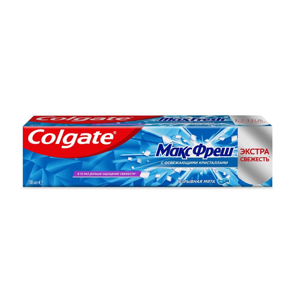 Зубная паста Colgate Макс Фреш " взрывная мята " с освежающими кристаллами 100мл. Фото 2.