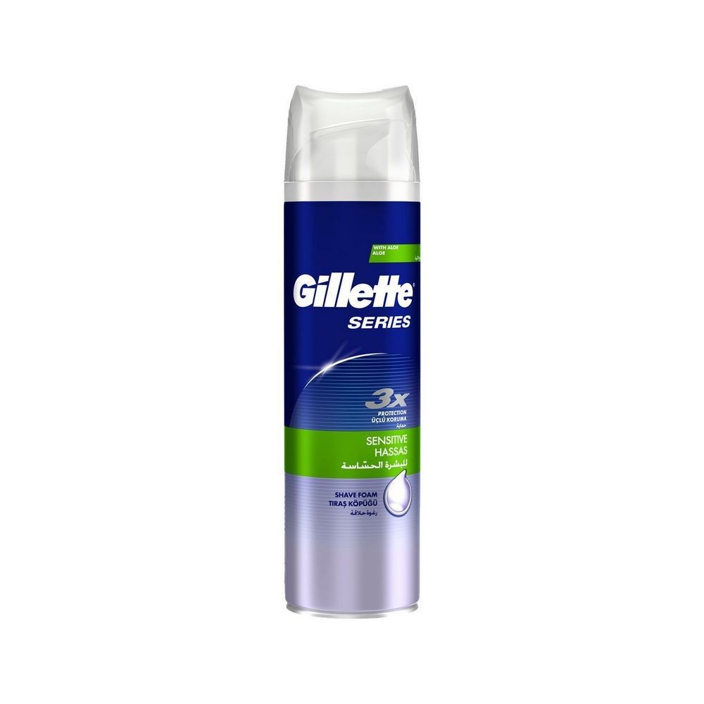 Пена для бритья Gillette Series " Sensitive " для чувствительной кожи 250мл. Фото 1.