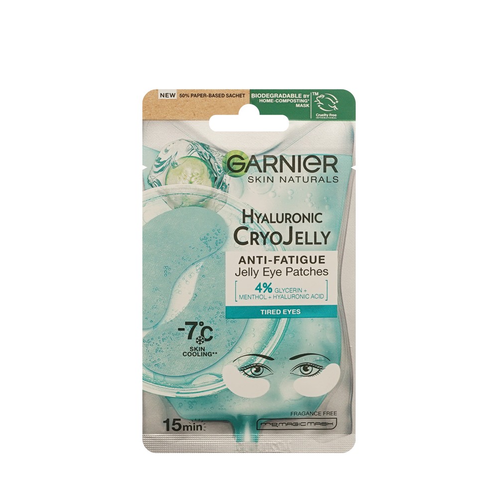 Тканевые патчи для век Garnier Skin Naturals Hyaluronic Cryo Jelly. Фото 1.