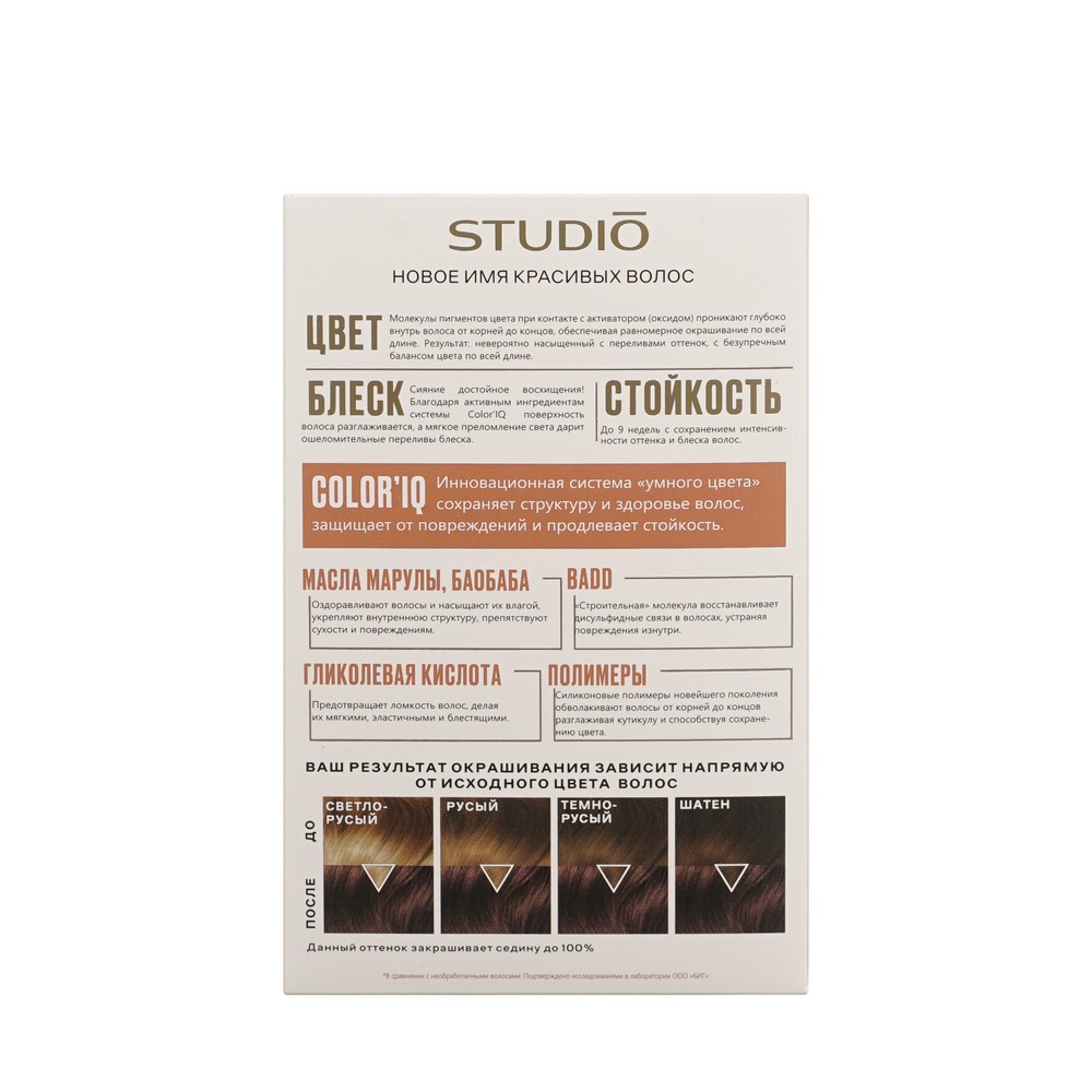 Стойкая крем - краска для волос STUDIO 3D Holography 5.54 Махагон. Фото 4.