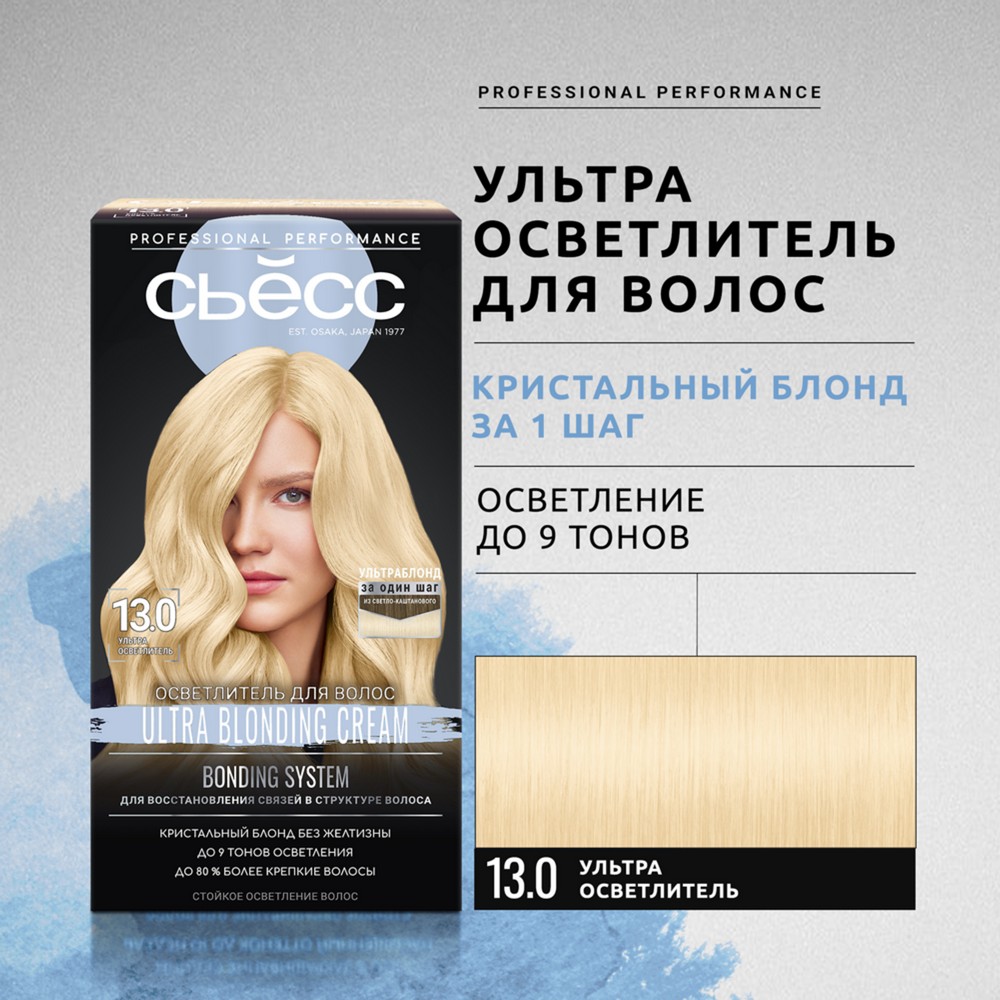 Осветлитель для волос Сьёсс 13-0 Ультра осветлитель 50мл. Фото 5.