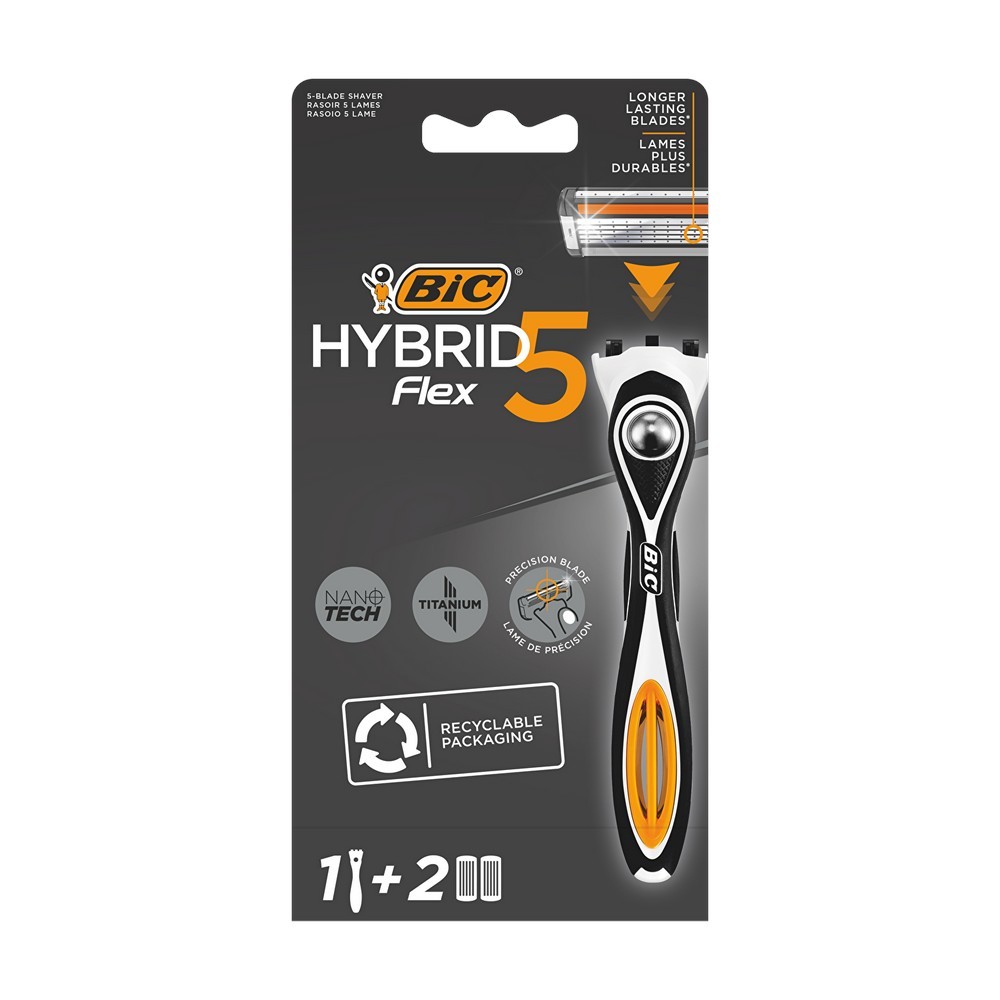 Мужской станок для бритья Bic Flex 5 Hybrid + 2 сменные кассеты