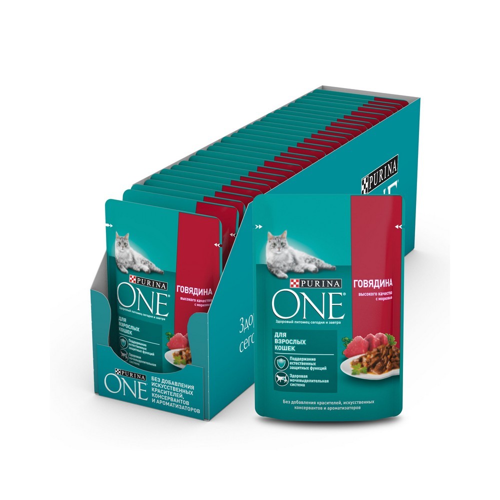 Влажный корм для кошек Purina One с говядиной 75г Вид№3