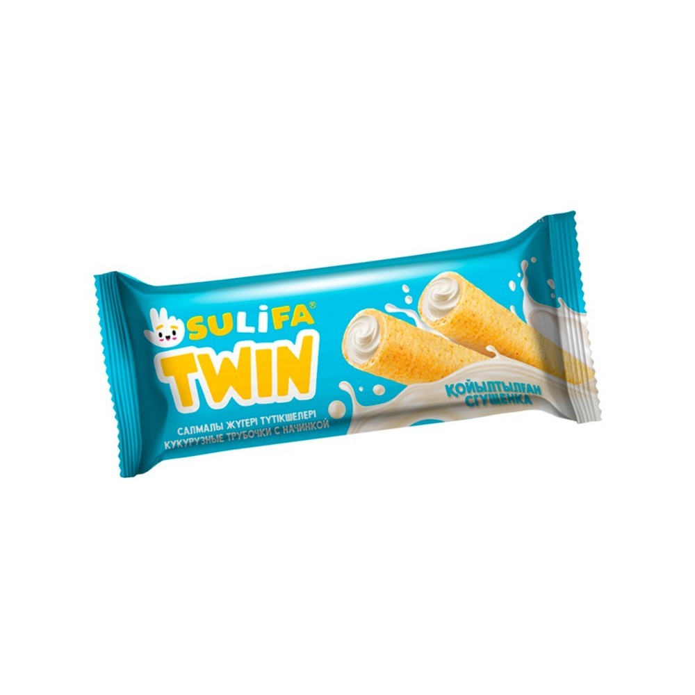 Кукурузные трубочки со вкусом сгущенного молока Sulfia Twin 18г. Фото 1.