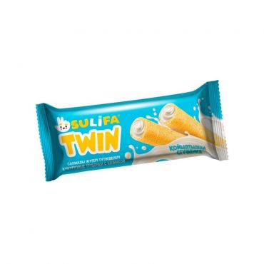Кукурузные трубочки со вкусом сгущенного молока Sulfia Twin 18г.
