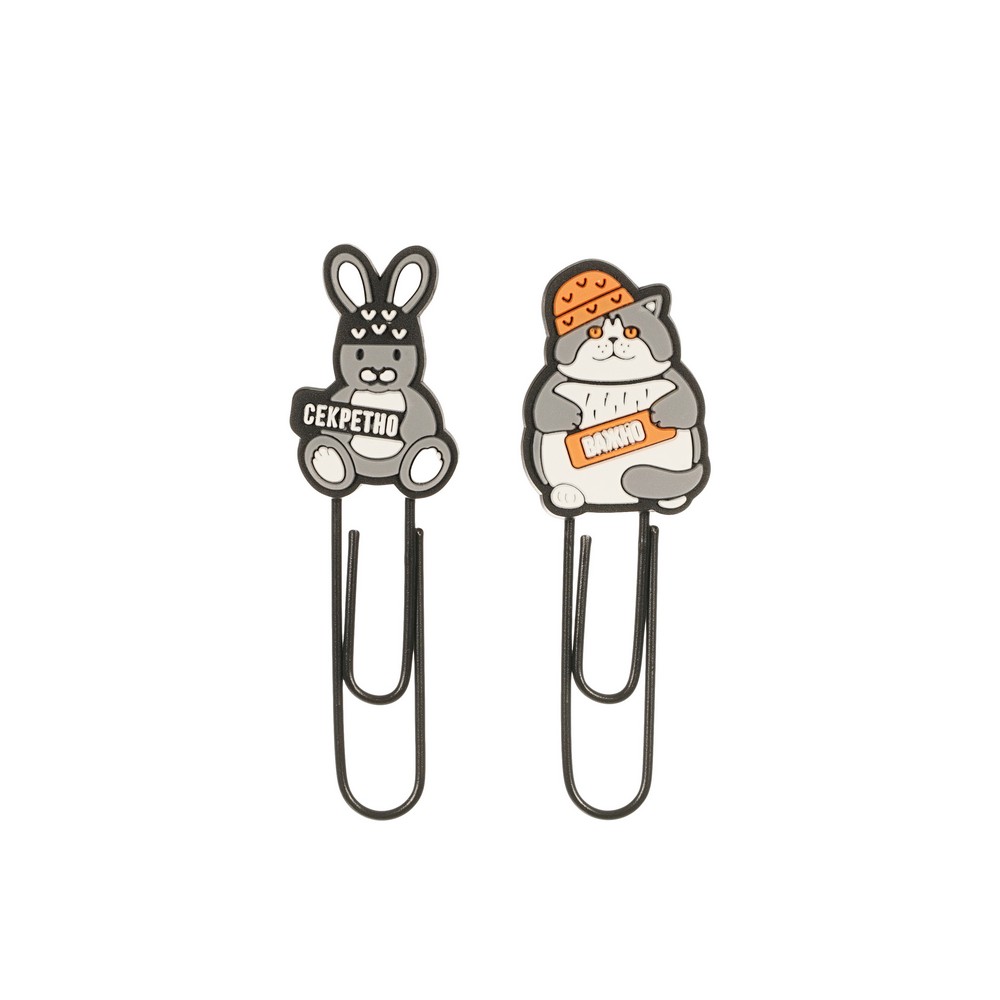 Скрепки - закладки Феникс+ Звери в шапках 2шт. Фото 3.