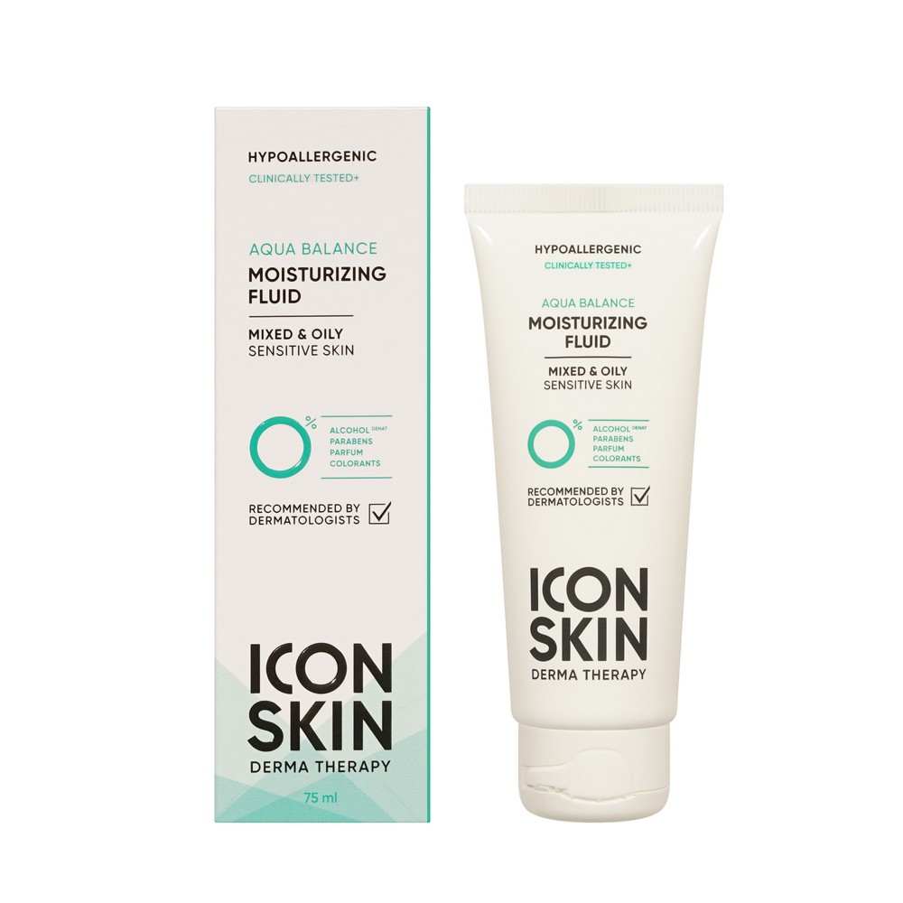 Увлажняющий флюид для лица ICON SKIN Derma Therapy Aqua Balance Moisturizing fluid 75мл. Фото 1.
