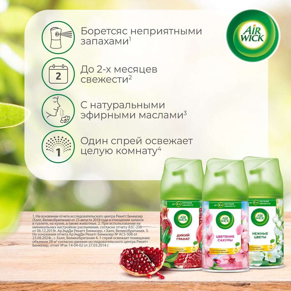 Освежитель воздуха Air wick Freshmatic " Нежные цветы " автоматический сменный баллон 250мл. Фото 4.