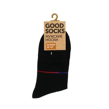 Мужские однотонные носки Good Socks Цветные полоски Черный р.39-43.