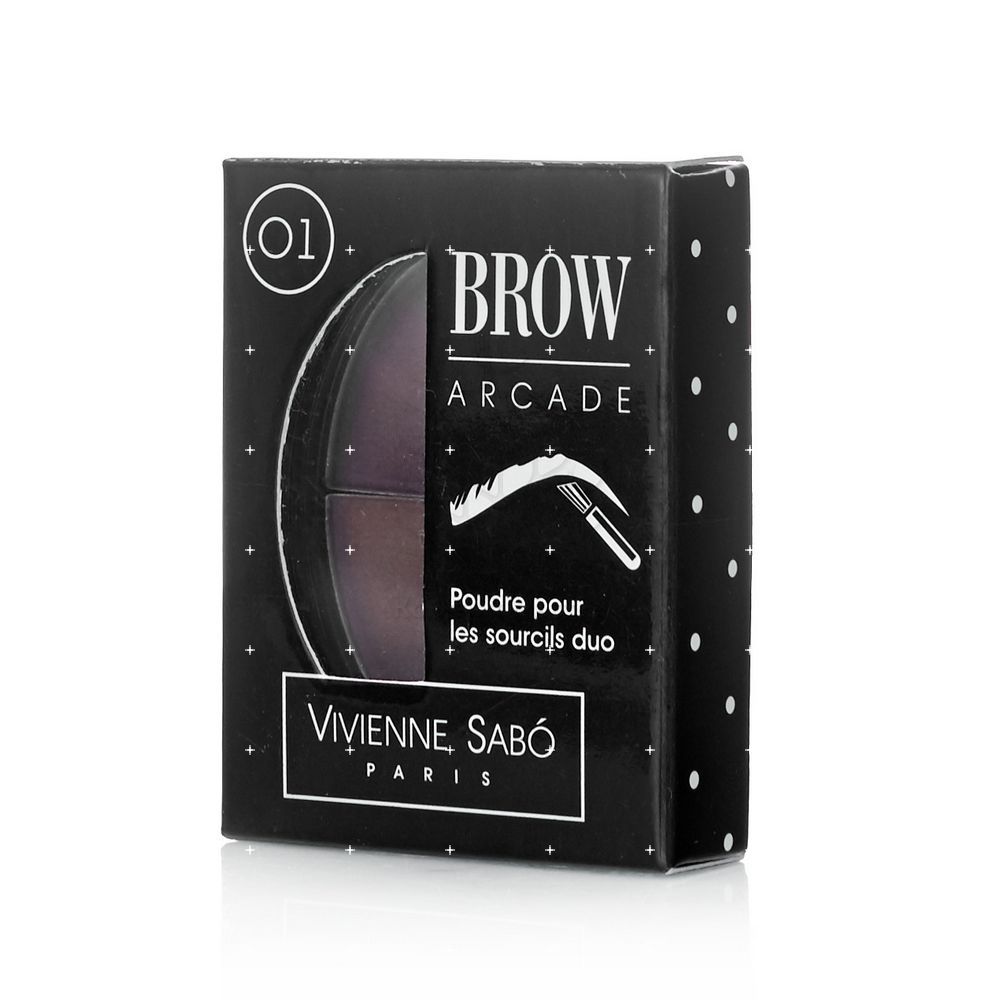 Тени для бровей Vivienne Sabo двойные " Brow Arcade " 01 Бежевый / коричневый 2*0,8г. Фото 1.
