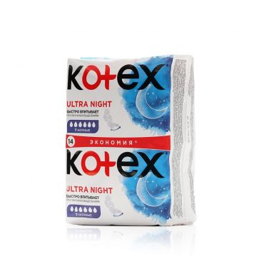 Женские прокладки Kotex Ultra night , 14шт.