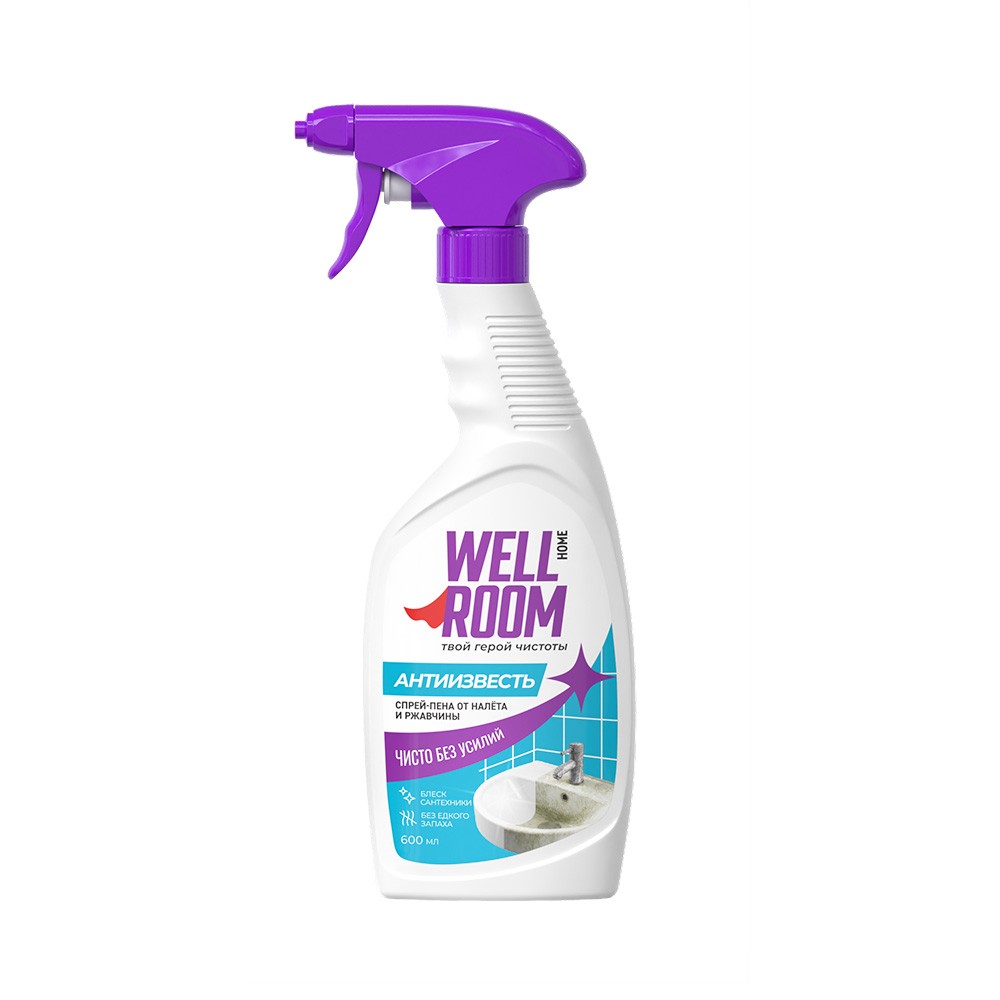 Спрей - пена от известковых отложений Wellroom Антиизвесть 600мл. Фото 1.