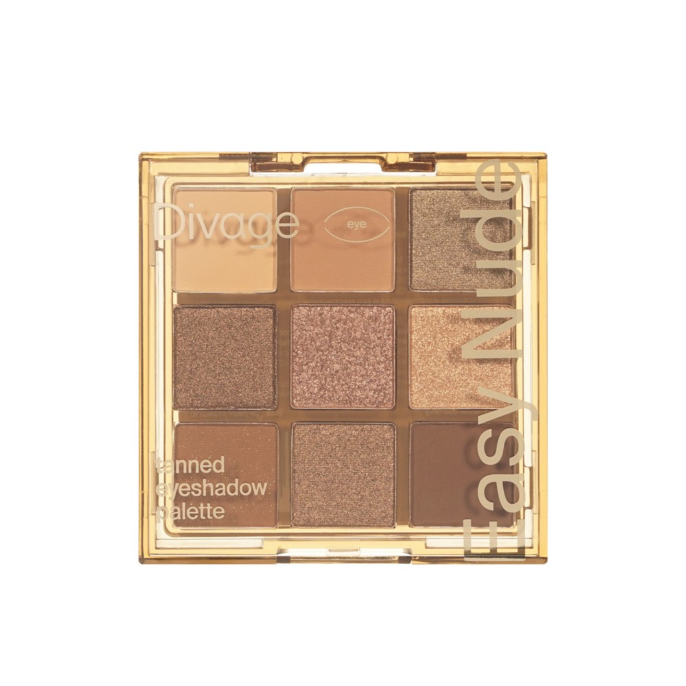 Палетка теней для век Divage Easy Nude Tanned eyeshadow palette 9 оттенков 9г. Фото 1.