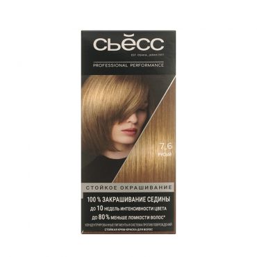 Стойкая крем - краска для волос Сьёсс 7-6 Русый 50мл.