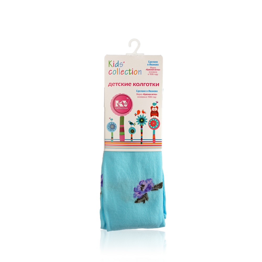 Детские колготки Красная ветка Kids Collection с-857 " Цветы " Голубой р.104-110 (16). Фото 1.
