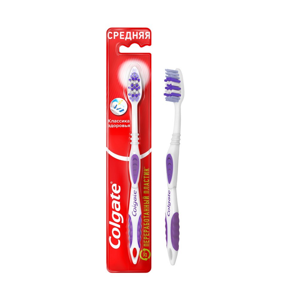 Зубная щетка Colgate Классика средней жесткости. Фото 1.