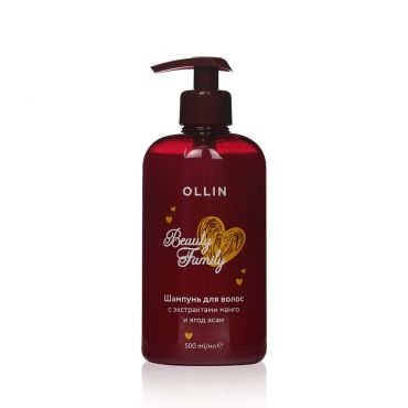 Шампунь для волос Ollin Professional Beauty Family с экстрактами манго и ягод асаи 500мл.