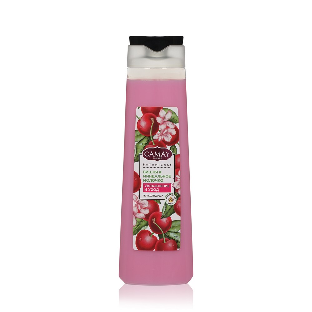 Гель для душа Camay Botanicals " Вишня и миндальное молочко " 400мл. Фото 1.