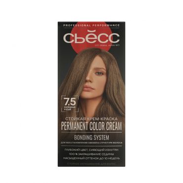 Стойкая крем - краска для волос Сьёсс 7-5 Холодный Русый.