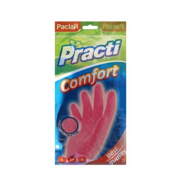 Перчатки резиновые особо прочные Paclan Practi Comfort M розовые.