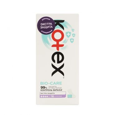Ежедневные прокладки Kotex Bio-Care экстра защита 18шт.