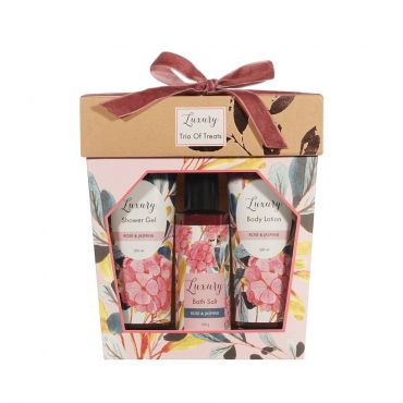 Женский подарочный набор Luxury ( гель для душа 200мл + лосьон для тела 200мл + соль для ванны 150г ) в ассортименте.