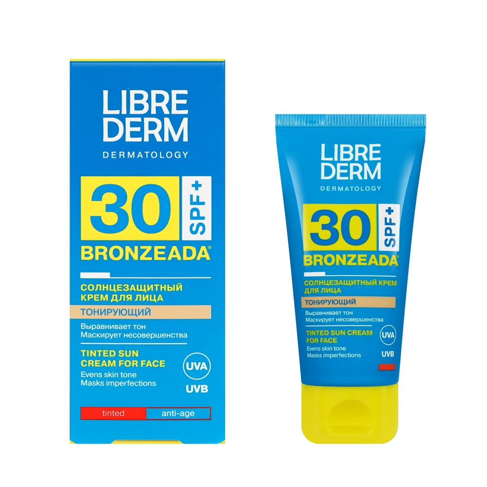 Солнцезащитный тонирующий крем для лица Librederm Bronzeada SPF 30 50мл