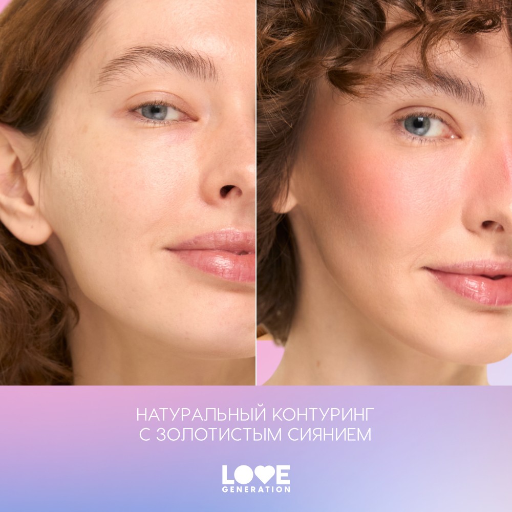 Палетка для контуринга лица Love Generation BlushBerry 01 6г. Фото 7.