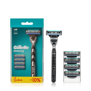 Мужской станок для бритья Gillette Mach 3 + сменные кассеты 5шт.