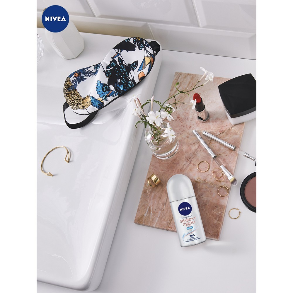 Женский дезодорант - антиперспирант NIVEA Эффект пудры " Fresh " антибактериальный комплекс 50мл. Фото 6.