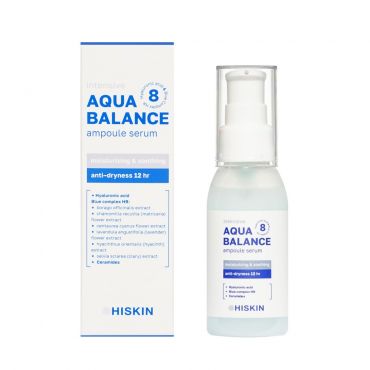 Концентрированная ампульная сыворотка для лица Hiskin Aqua Balance 12 часов увлажнения 55мл.